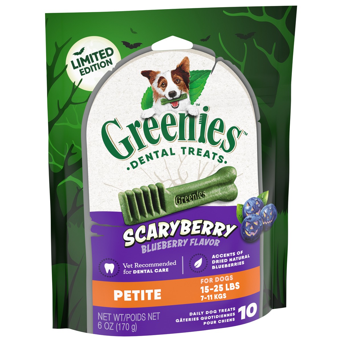 slide 2 of 9, Greenies Petite Scaryberry Blueberry Flavor Dental Treats 10 ea, 10 ct