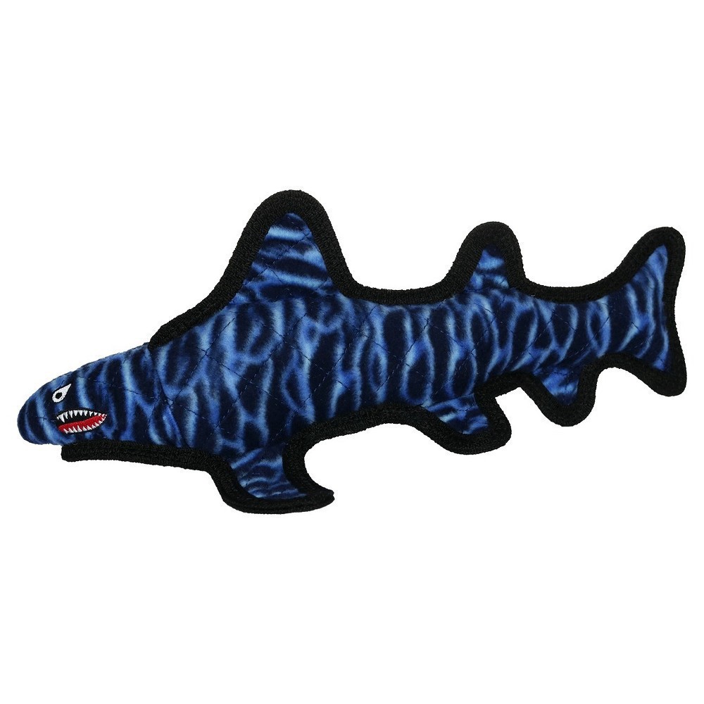 slide 4 of 4, Tuffy's Ballistic Shark Pet Toy - Blue - M/L, MED/LG