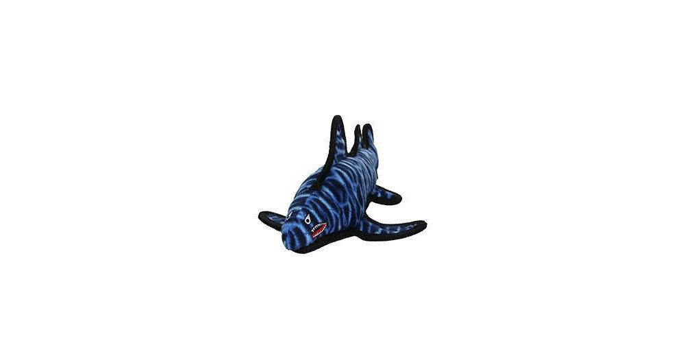 slide 3 of 4, Tuffy's Ballistic Shark Pet Toy - Blue - M/L, MED/LG
