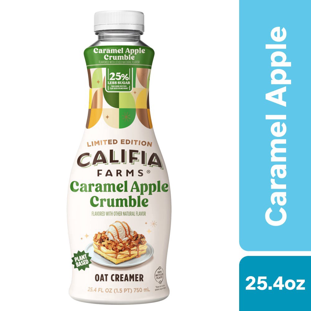 slide 2 of 2, Califia Farms® Caramel Apple Crumble Oat Milk Coffee Creamer, 25.4 fl oz