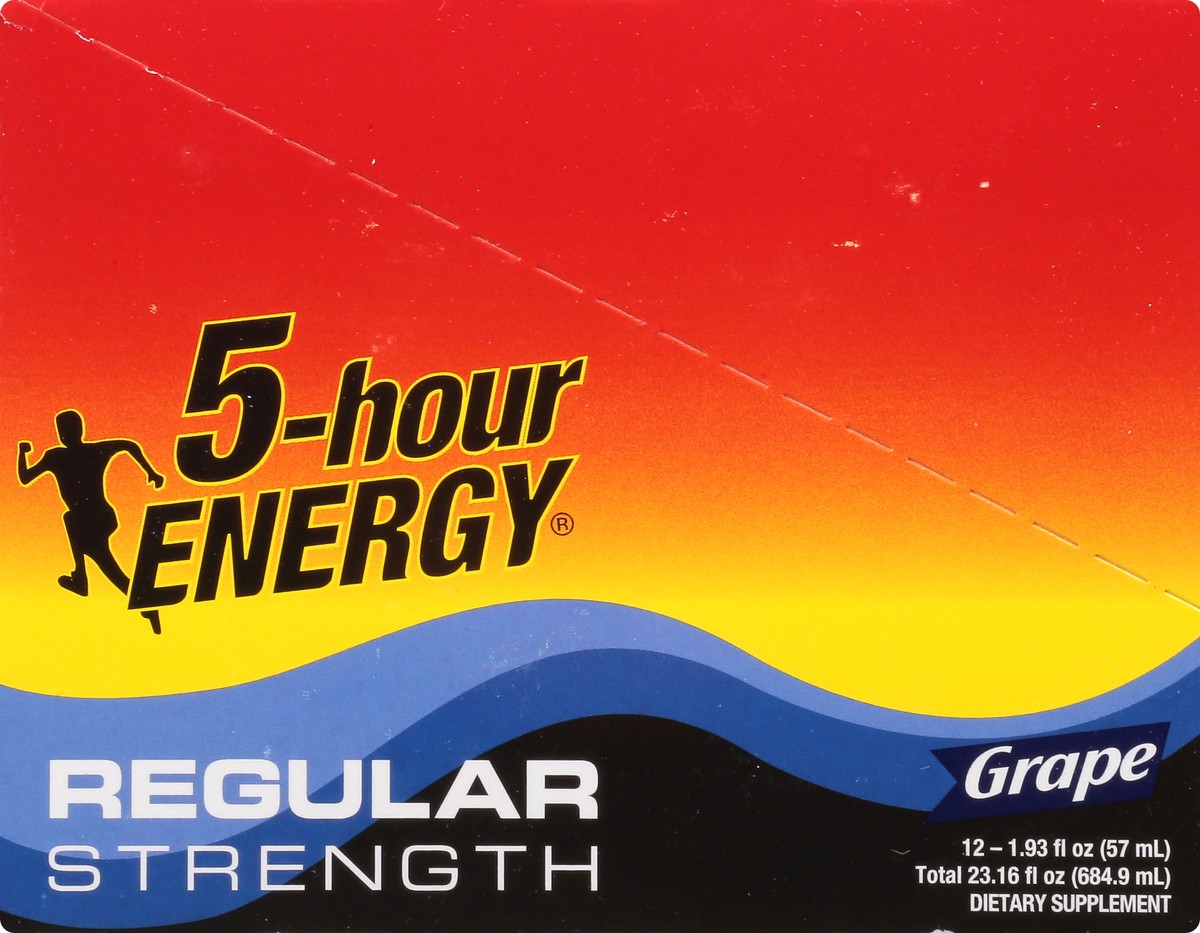 slide 2 of 9, 5-hour ENERGY Shot, Regular Strength, Grape, 1.93 oz, 12 Count, 12 ct