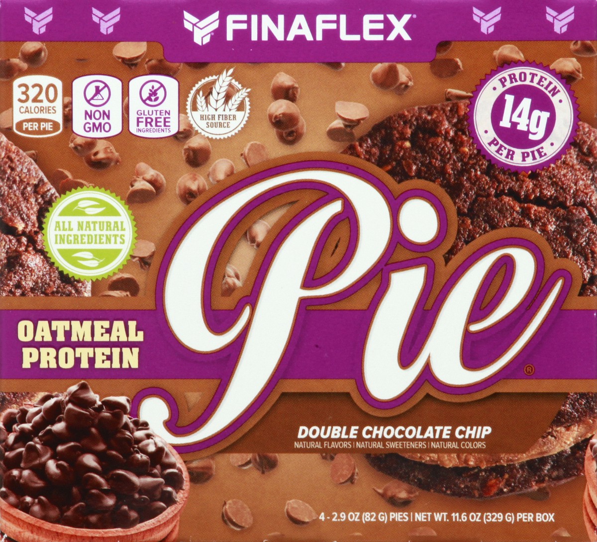 slide 1 of 13, FINAFLEX Oatmeal Protein Pie Double Chocolate Chip, 4 ct