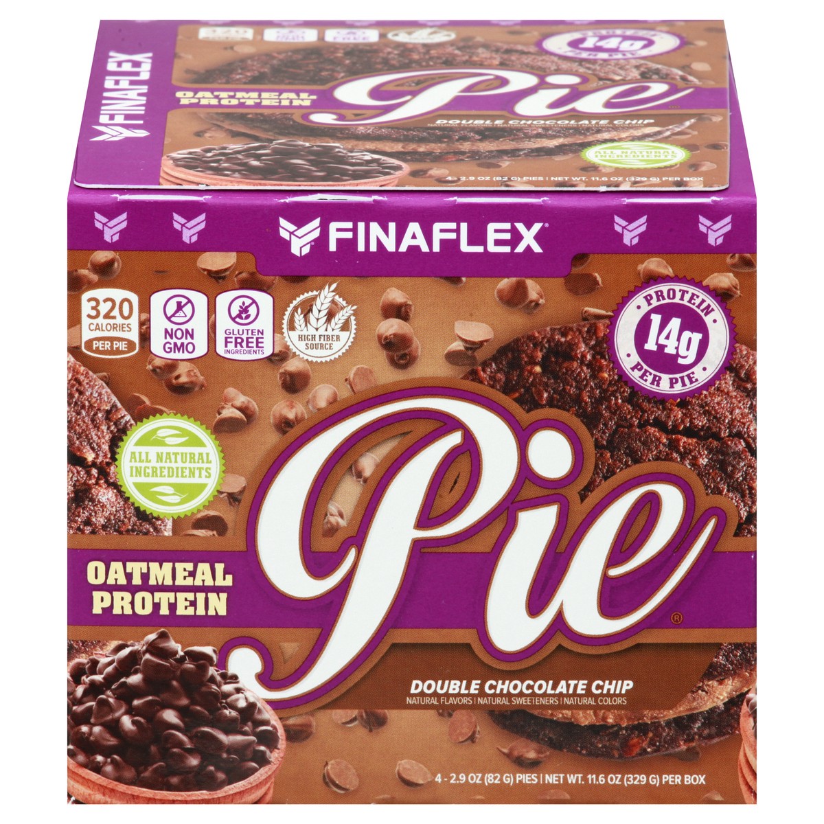 slide 1 of 13, FINAFLEX Oatmeal Protein Pie Double Chocolate Chip, 4 ct