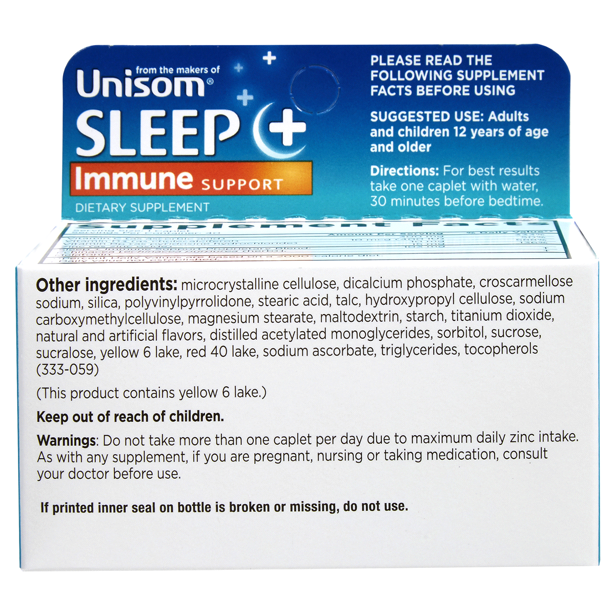 slide 2 of 2, Unisom Drugfree Sleep Immune Support, 40 ct