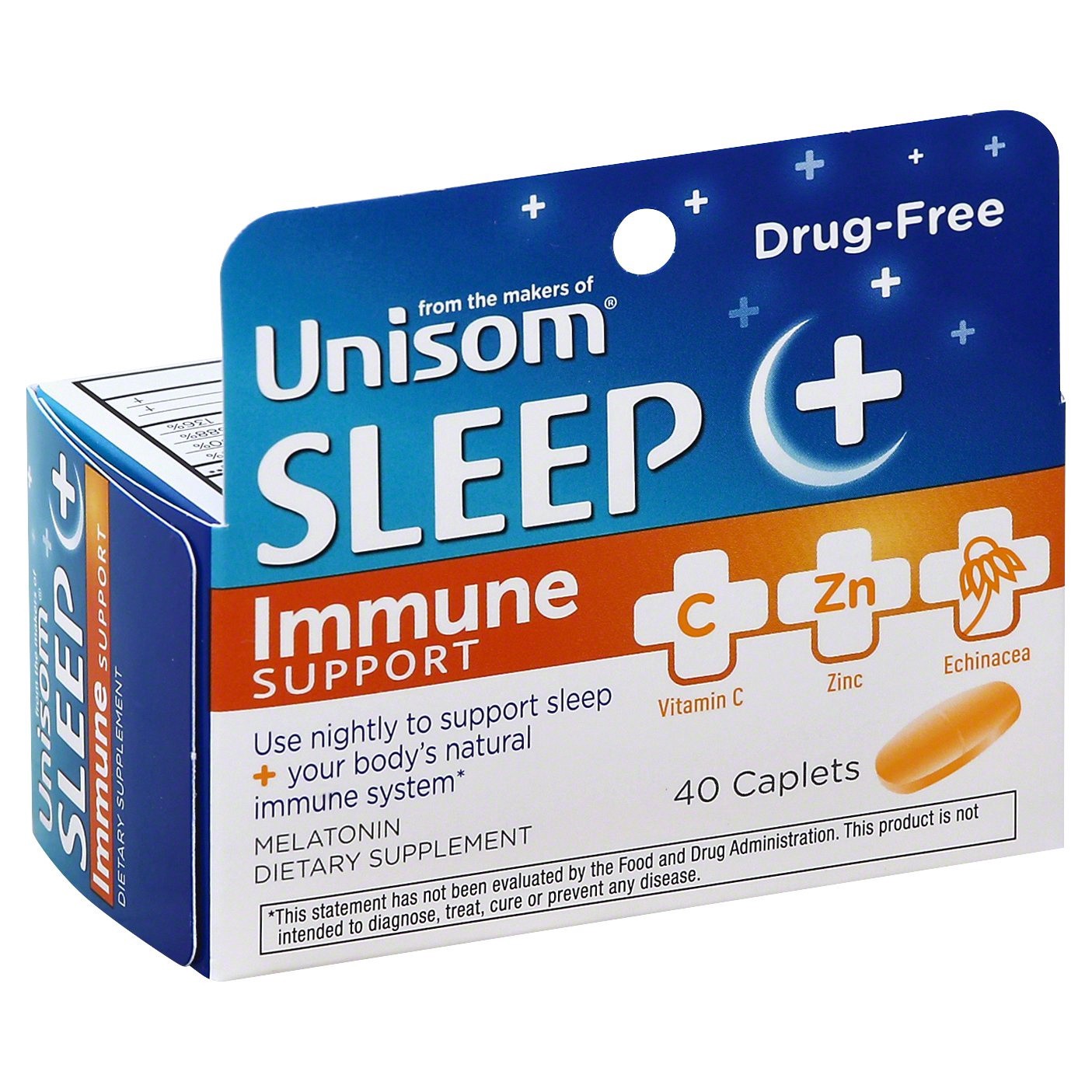 slide 1 of 2, Unisom Drugfree Sleep Immune Support, 40 ct