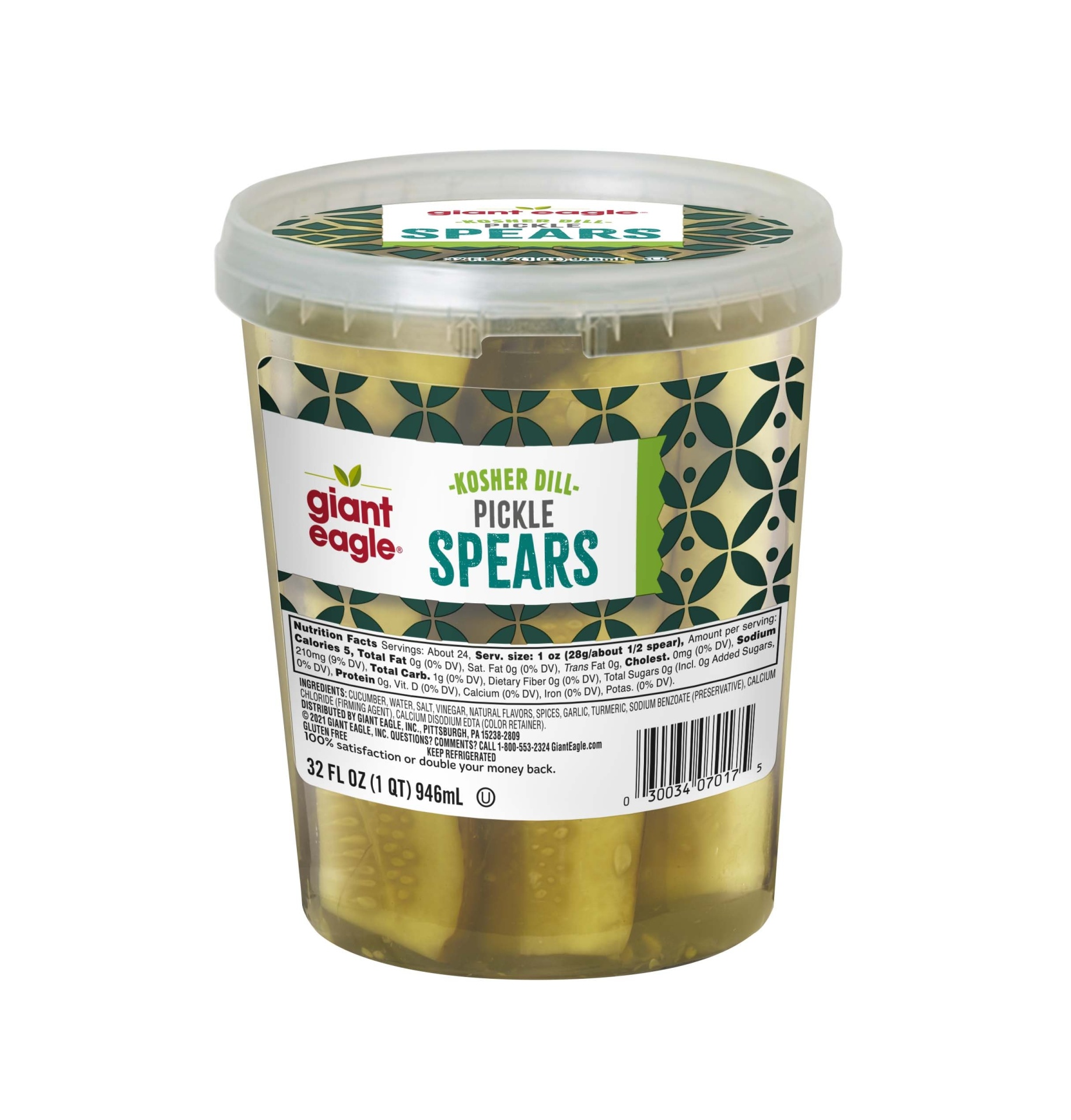 slide 1 of 1, Giant Eagle Dill Pickles, Kosher Dill Pickle Spears, 32 oz