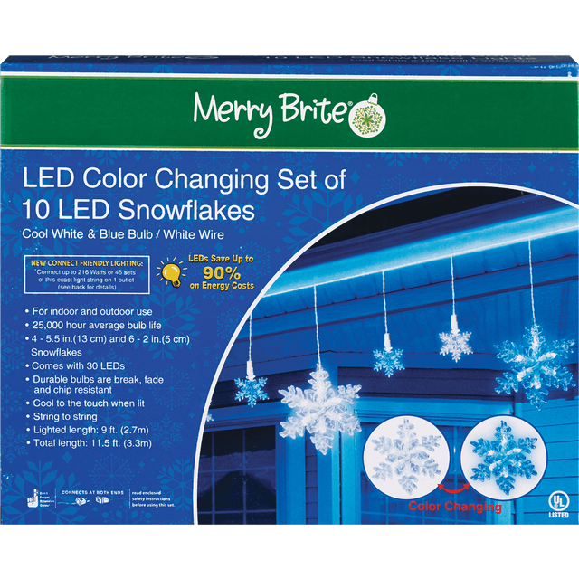 slide 1 of 1, 10 Pcs Led Snowflake Lights, 1 ct