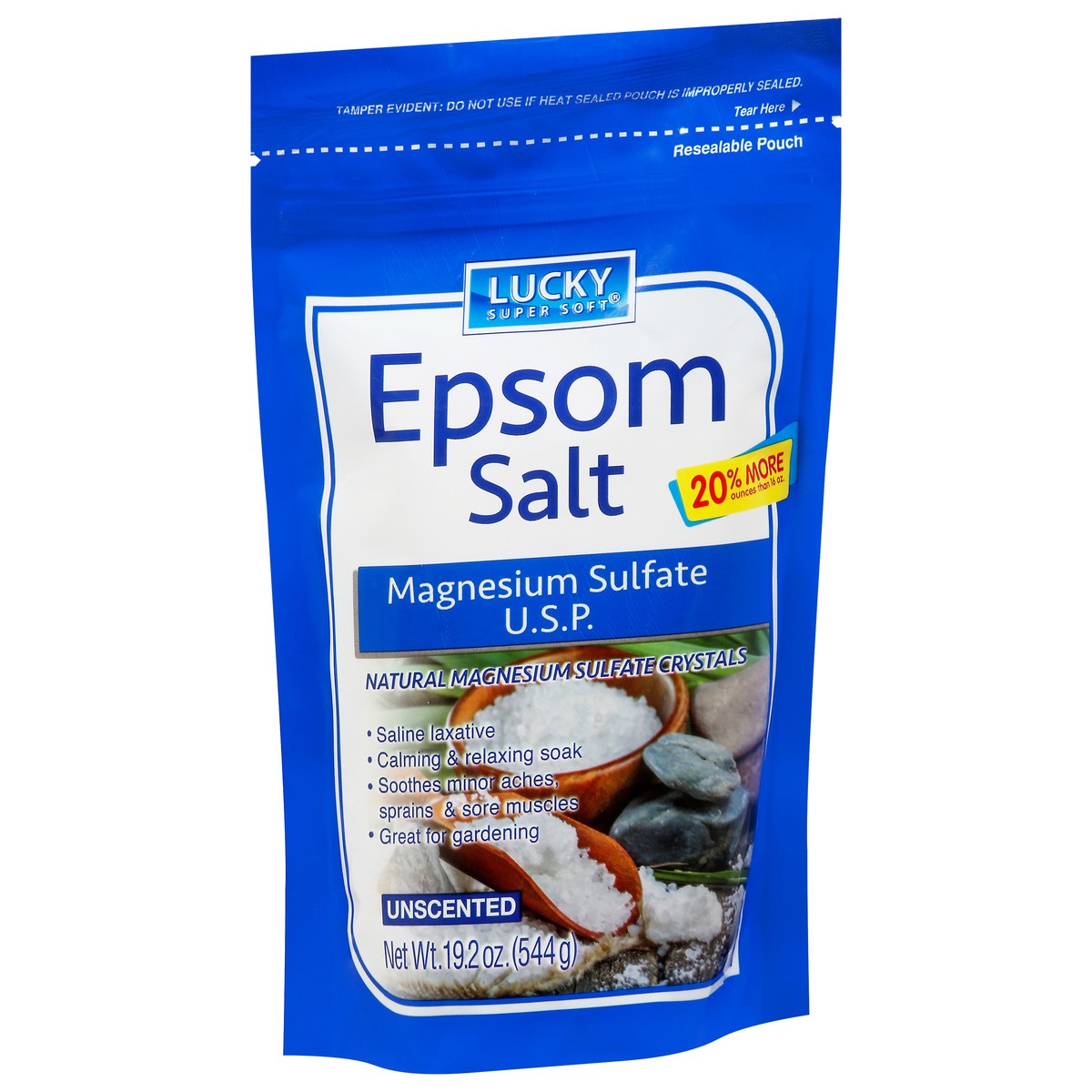 slide 2 of 9, Lucky Super Soft Unscented Epsom Salt 19.2 oz, 19.2 oz