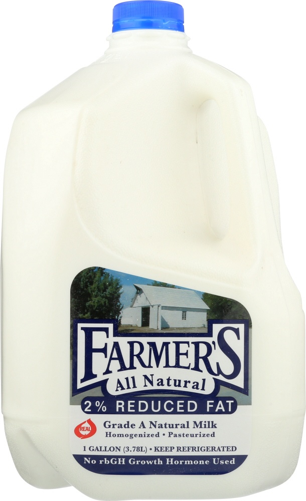 slide 1 of 1, Farmer's 2% Milk Gallon, 128 oz