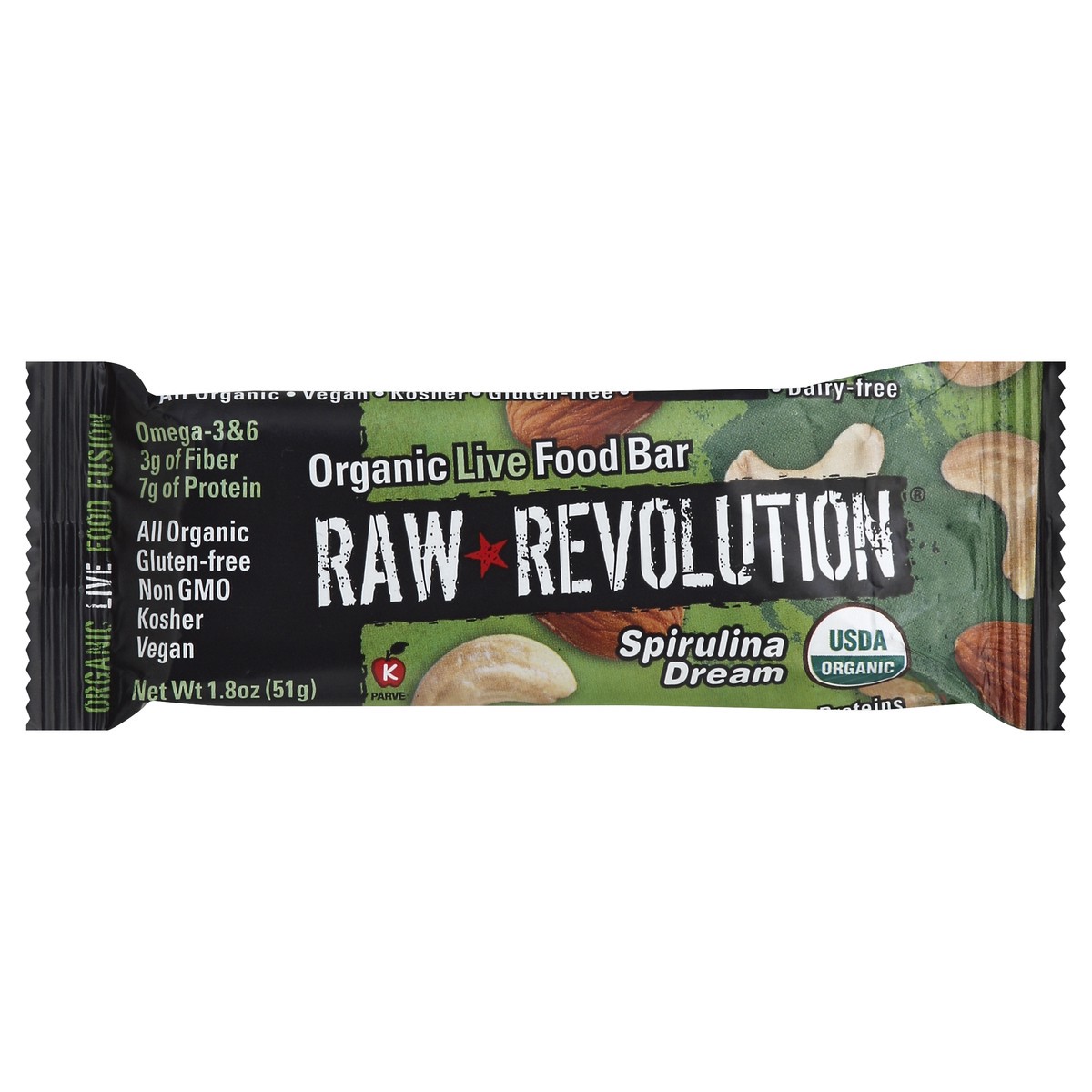 slide 2 of 6, Raw Revolution Bar Sprulina Cashew Candy, 1.8 oz