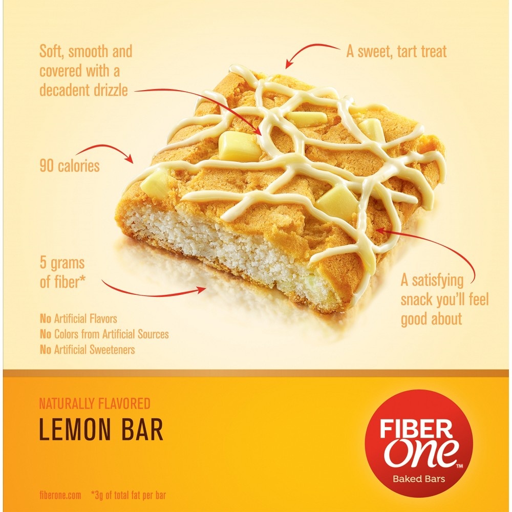 slide 3 of 3, Fiber One Soft-Baked Bars, Lemon, 6 ct