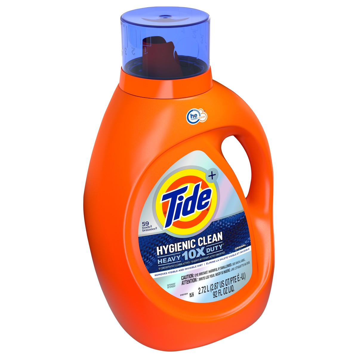 slide 5 of 6, Tide Hygienic Clean Heavy 10x Duty Liquid Laundry Detergent, Original Scent, 92 fl oz., 59 loads, HE Compatible, 92 fl oz