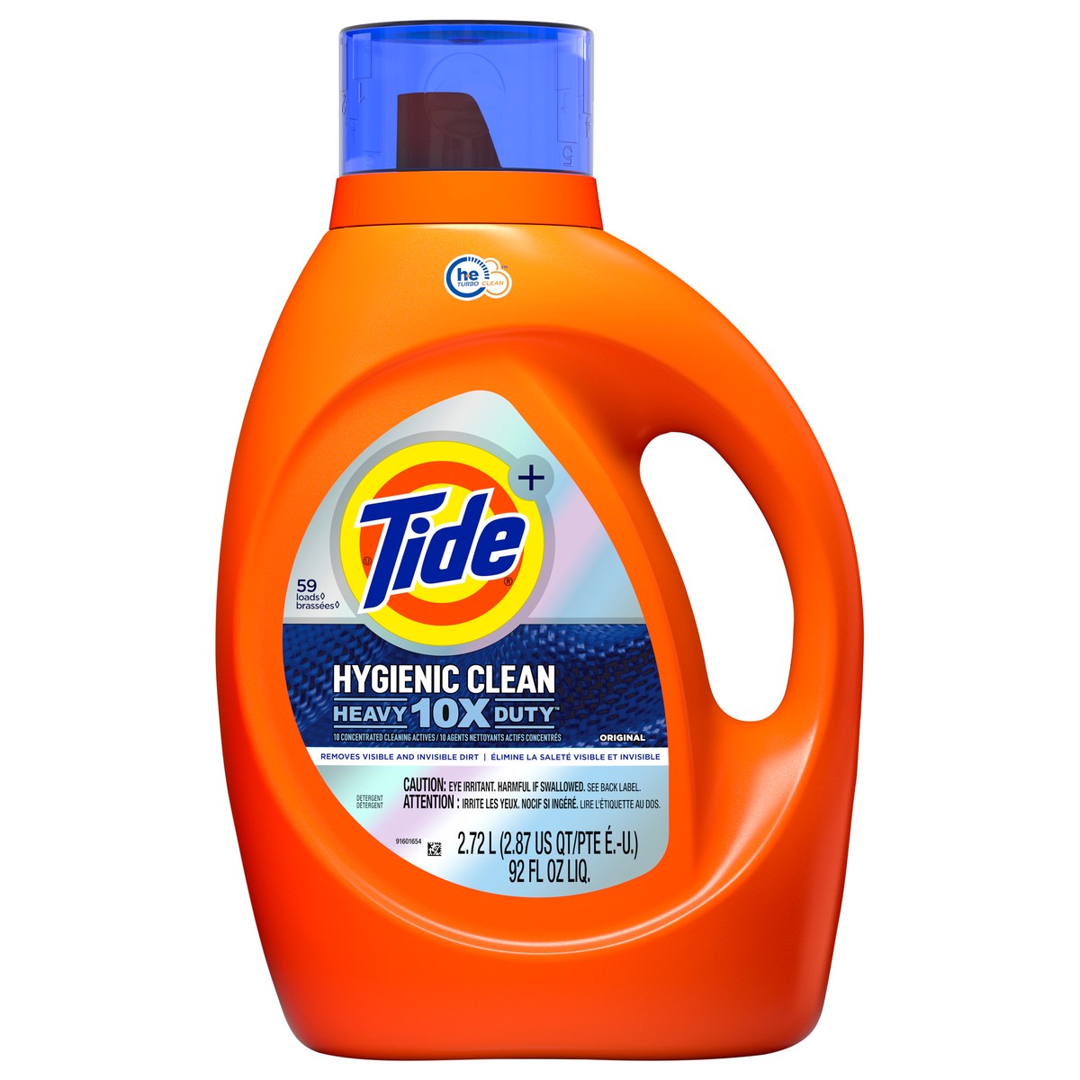 slide 1 of 6, Tide Hygienic Clean Heavy 10x Duty Liquid Laundry Detergent, Original Scent, 92 fl oz., 59 loads, HE Compatible, 92 fl oz