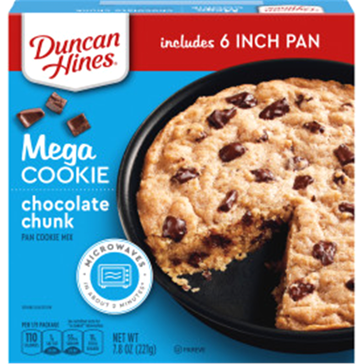 slide 1 of 10, Duncan Hines Mega Cookie Chocolate Chunk Pan Cookie Mix, 7.8 oz