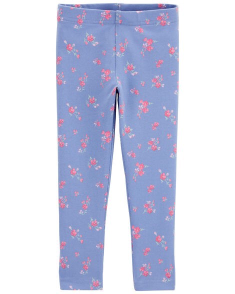 slide 1 of 3, Oshkosh Toddler Floral-Print Stretch Leggings - Blue Blue 2T, 1 ct