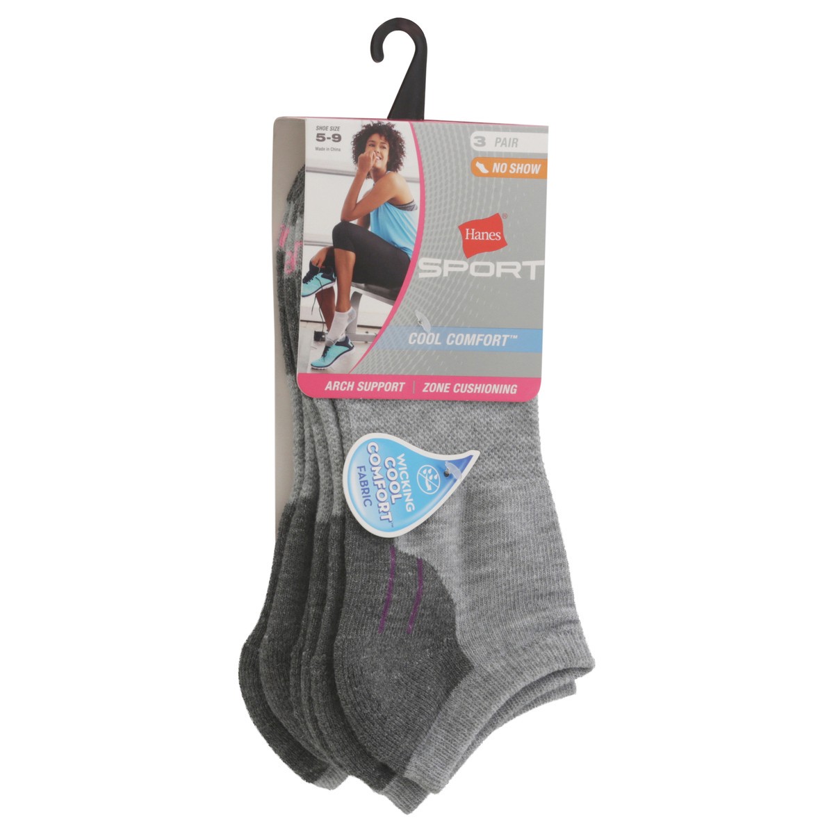 slide 2 of 11, Hanes Sport Cool Comfort No Show Socks 3 ea, 3 ct