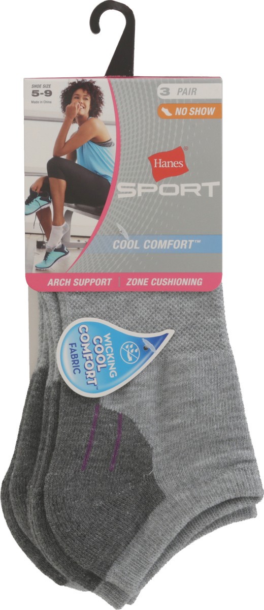slide 5 of 11, Hanes Sport Cool Comfort No Show Socks 3 ea, 3 ct