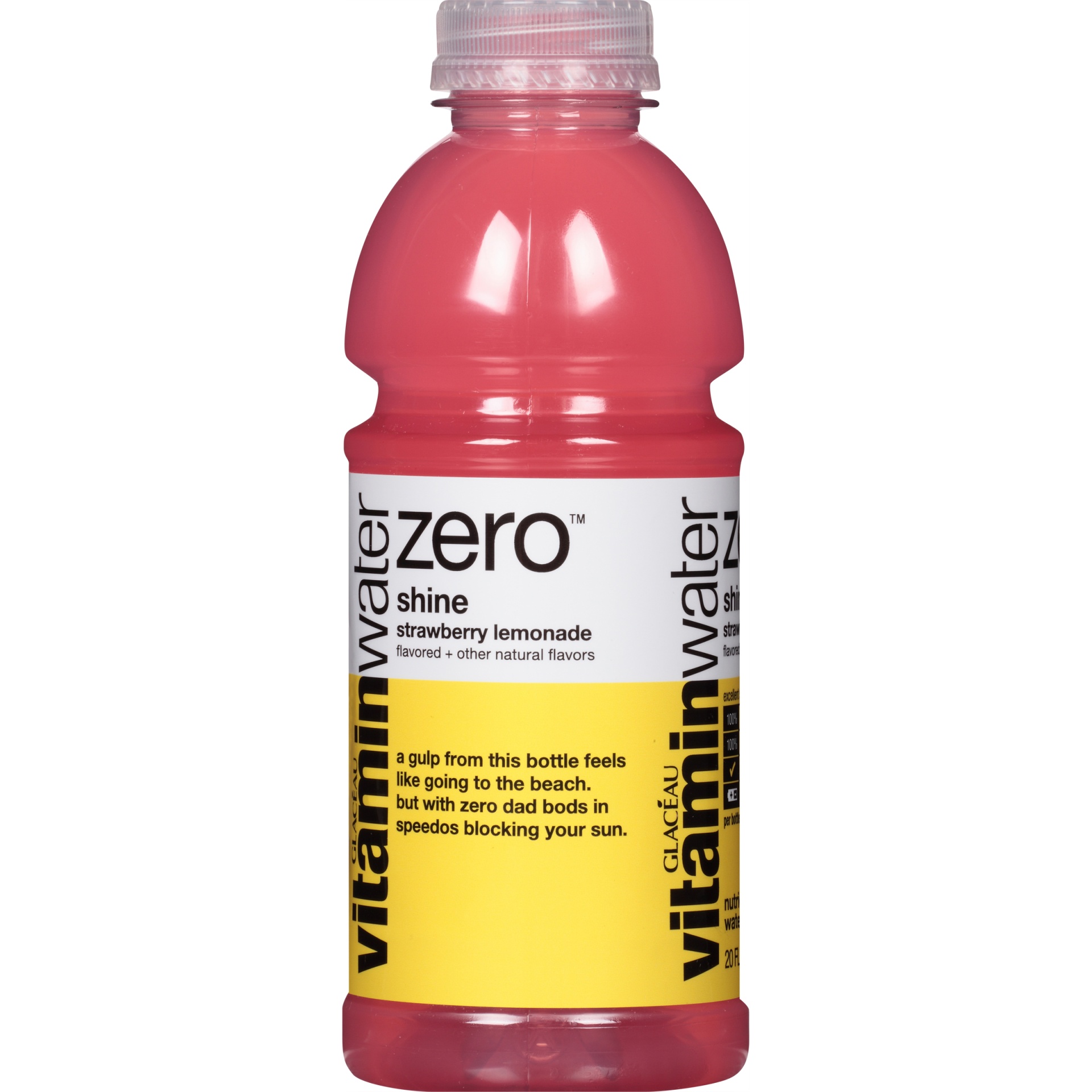 slide 4 of 6, Vitaminwater Zero Sugar Shine, Electrolyte Enhanced Water W/ Vitamins, Strawberry Lemonade Drink, 20 Fl Oz, 20 fl oz