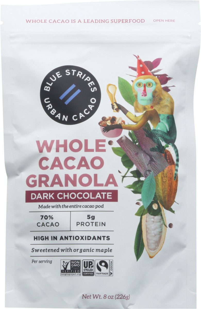 slide 2 of 12, Blue Stripes 70% Cacao Whole Cacao Dark Chocolate Granola 8 oz, 8 oz