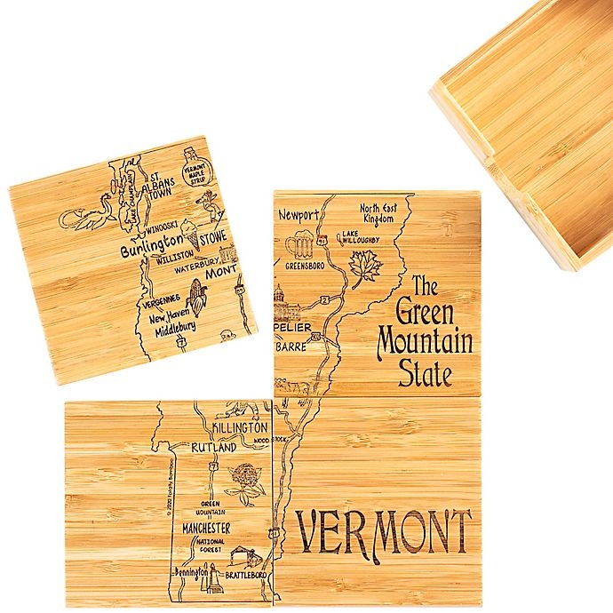 slide 1 of 2, Totally Bamboo Vermont Puzzle Coaster Set, 5 ct