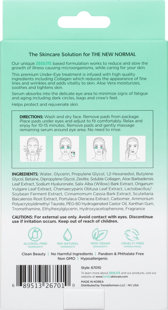 slide 6 of 12, Zeolite Fortify+ Collagen & Aloe Rejuvenating + Firming Under Eye Pads 5 ea, 5 ct