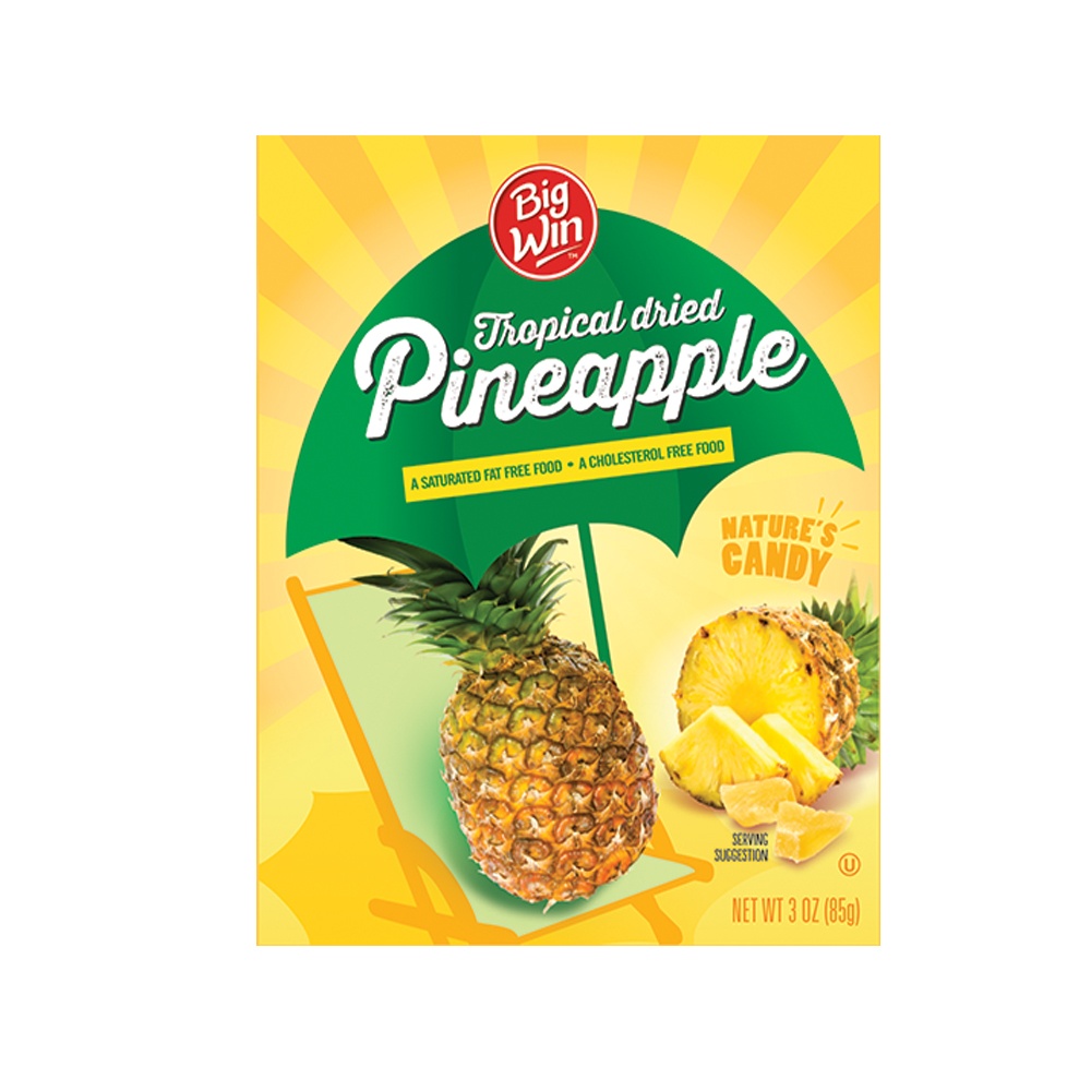 slide 1 of 2, Big Win Tropical Dried Pineapple, 3 oz