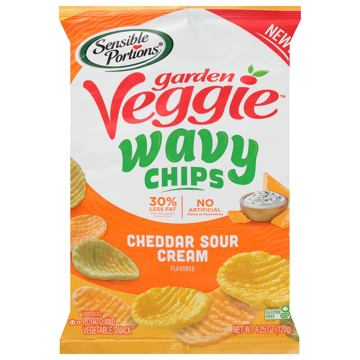 Sensible Portions Cheddar Sour Cream Flavored Garden Veggie Wavy Chips 4.25 oz 4.25 oz Shipt