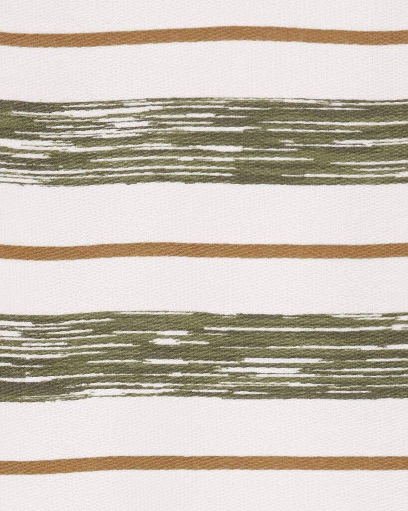 slide 3 of 3, Carter's Baby 2-Piece Striped French Terry Tee & Pull-On Canvas Pant Set Green/White/Khaki 12M, 1 ct