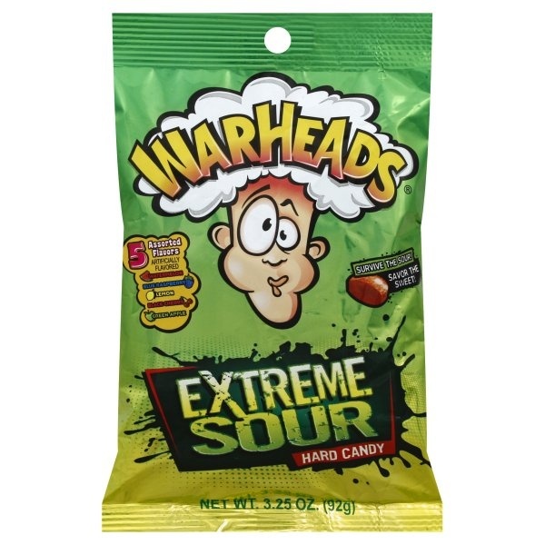 slide 1 of 1, Warheads Extreme Sour Hard Candy, 3.25 oz