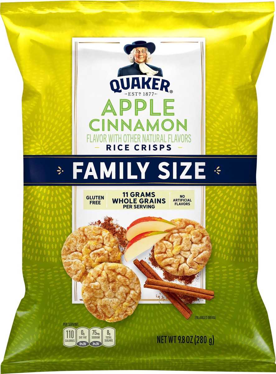 slide 3 of 3, Quaker Rice Crisps Apple Cinnamon 9.8 Oz, 9.8 oz