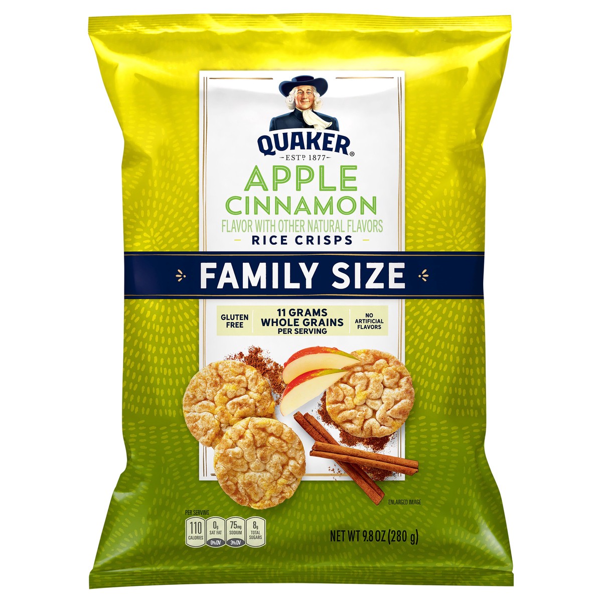 slide 1 of 3, Quaker Rice Crisps Apple Cinnamon 9.8 Oz, 9.8 oz