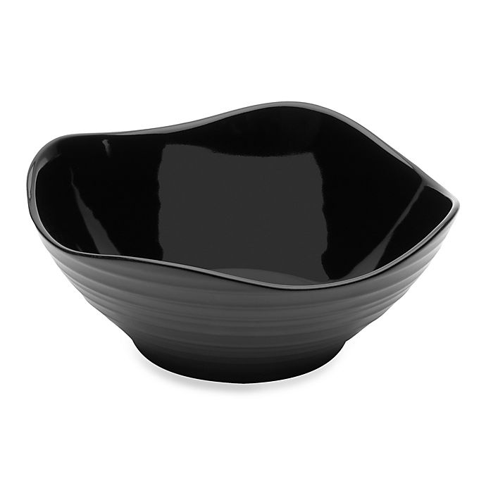 slide 1 of 1, Mikasa Swirl Square Soup Bowl - Black, 1 ct