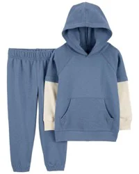 Carter's Toddler 2-Piece Layered-Look Hooded Tee & Pull-On Pant Set Blue/Cream 4T