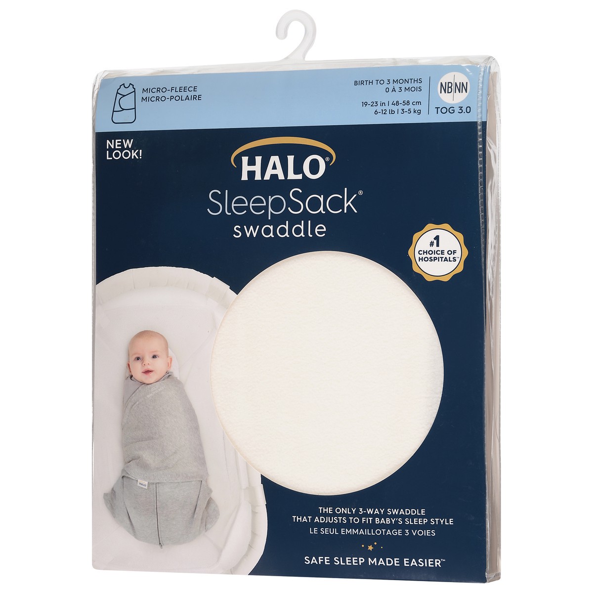 slide 2 of 9, Halo SleepSack Birth to 3 Months Cream Fleece Newborn Swaddle 1 ea, 1 ct