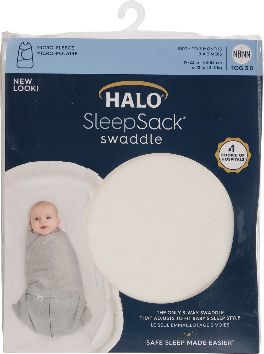 slide 5 of 9, Halo SleepSack Birth to 3 Months Cream Fleece Newborn Swaddle 1 ea, 1 ct