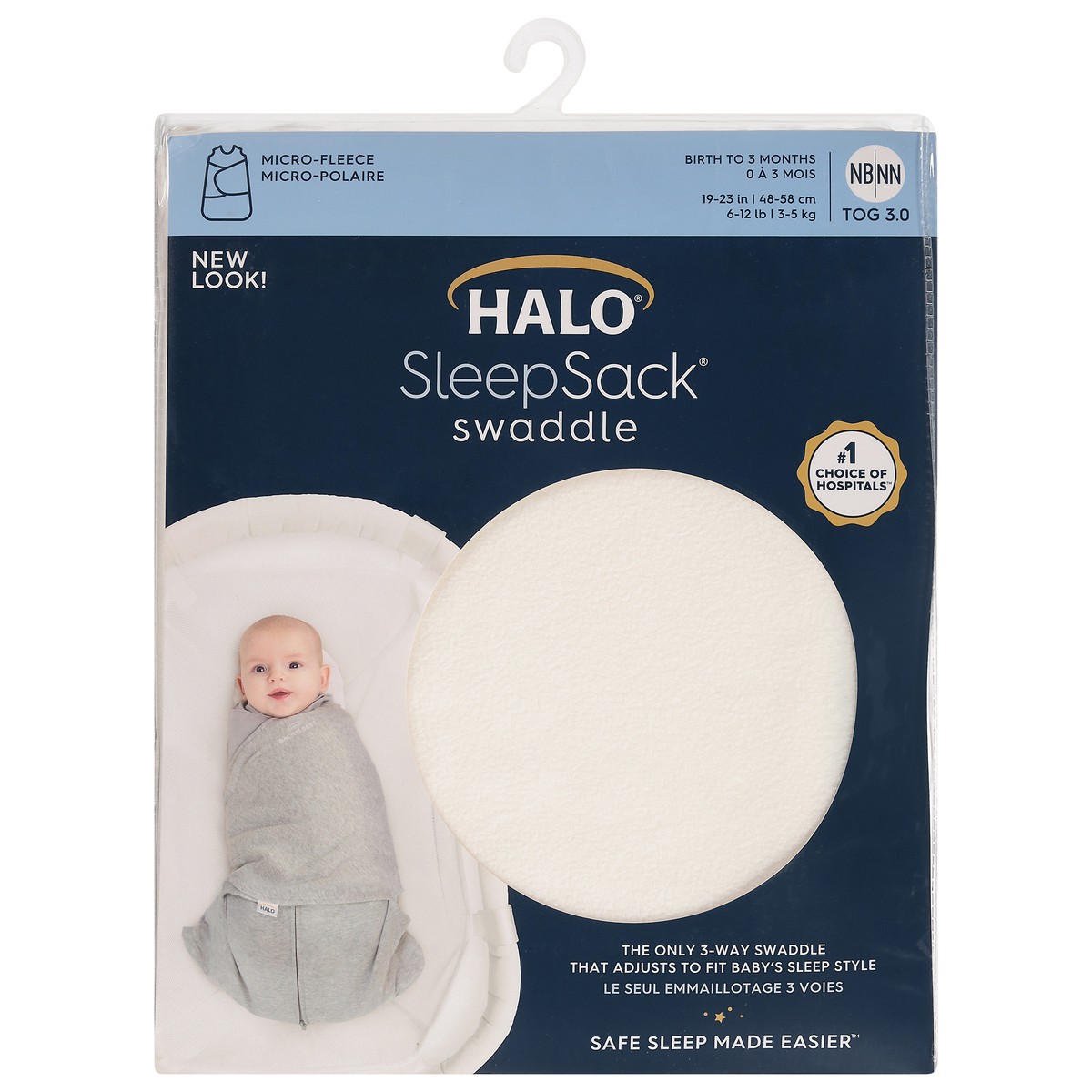 slide 7 of 9, Halo SleepSack Birth to 3 Months Cream Fleece Newborn Swaddle 1 ea, 1 ct