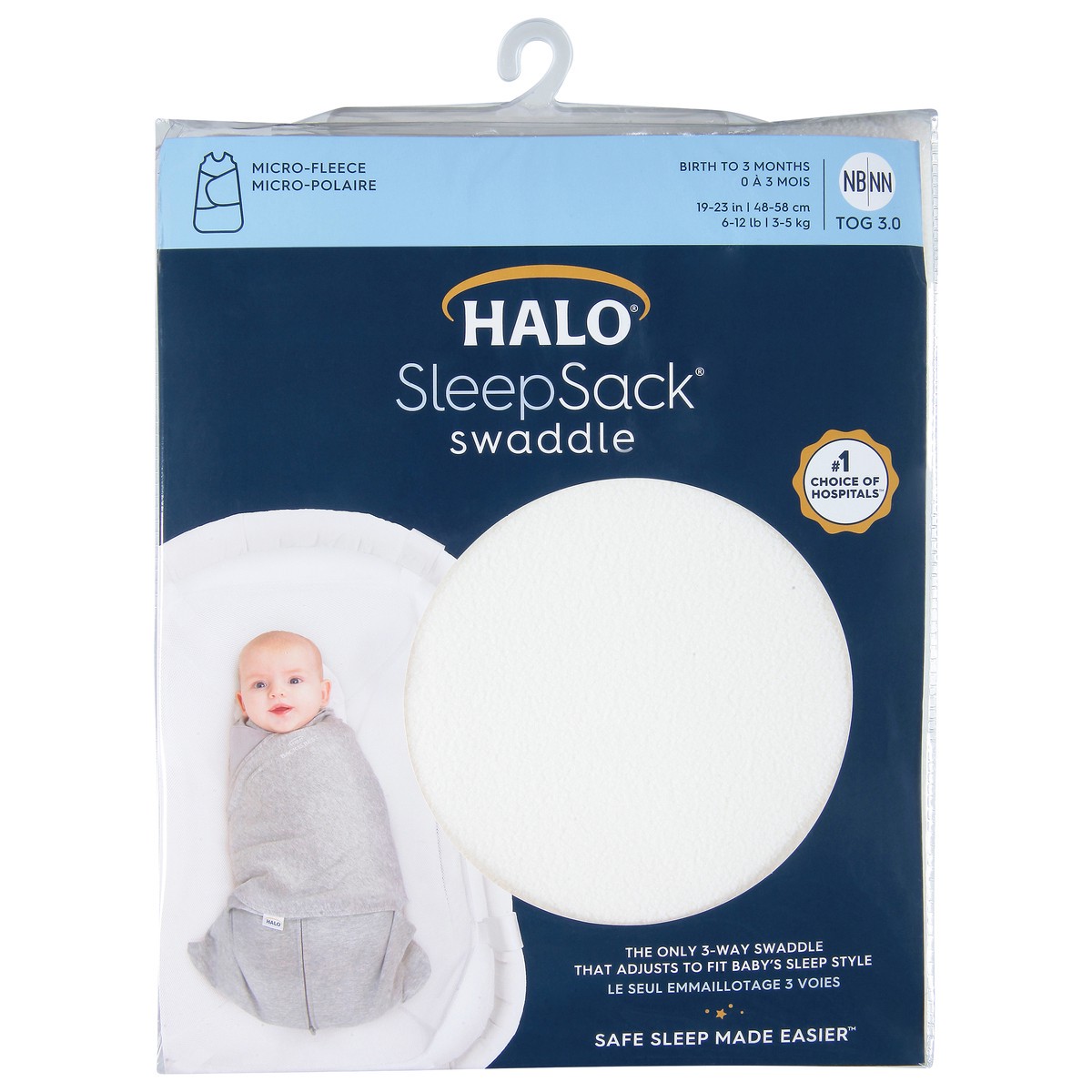 slide 1 of 9, Halo SleepSack Birth to 3 Months Cream Fleece Newborn Swaddle 1 ea, 1 ct