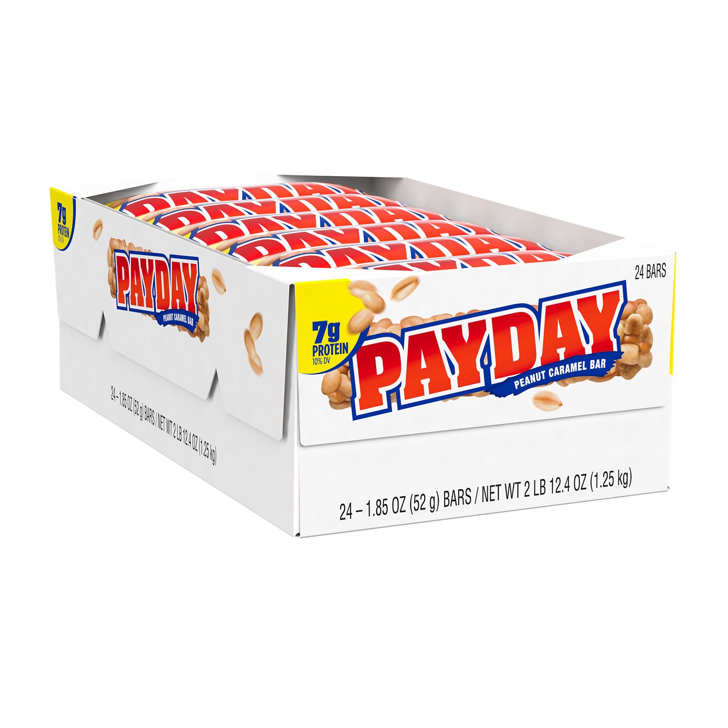 slide 1 of 4, Payday Peanut Caramel Candy Bars, 1.85 oz (24 Count), 1.85 oz