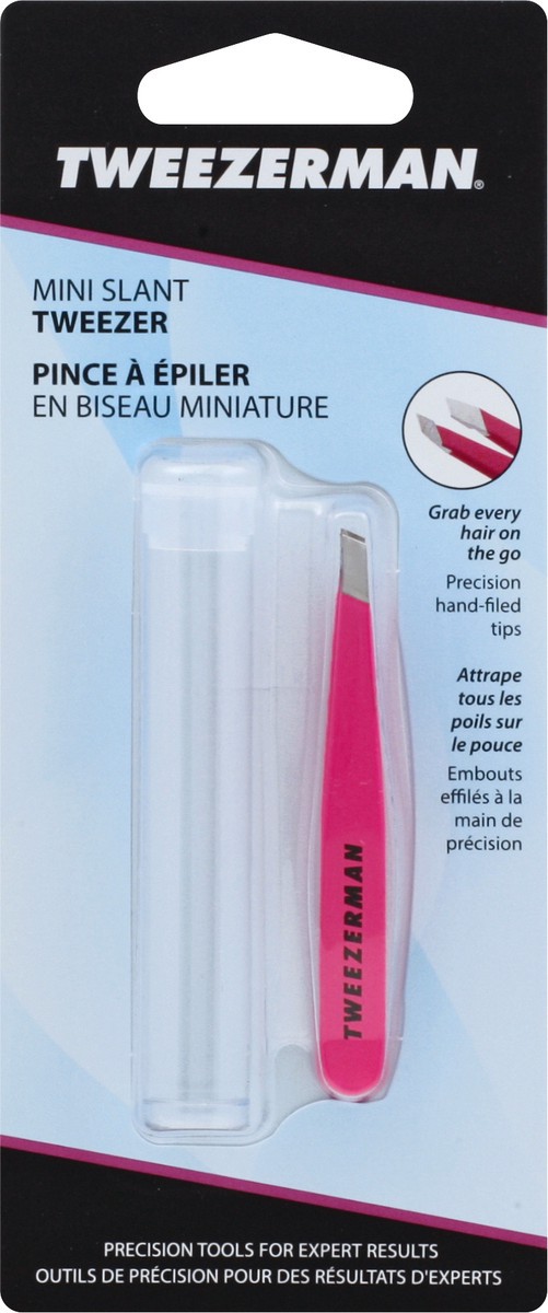 slide 4 of 9, Tweezerman Mini Slant Tweezer - Neon Pink, 1 ct