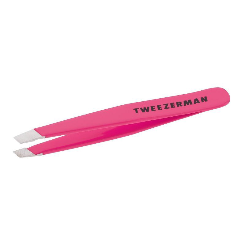 slide 1 of 9, Tweezerman Mini Slant Tweezer - Neon Pink, 1 ct