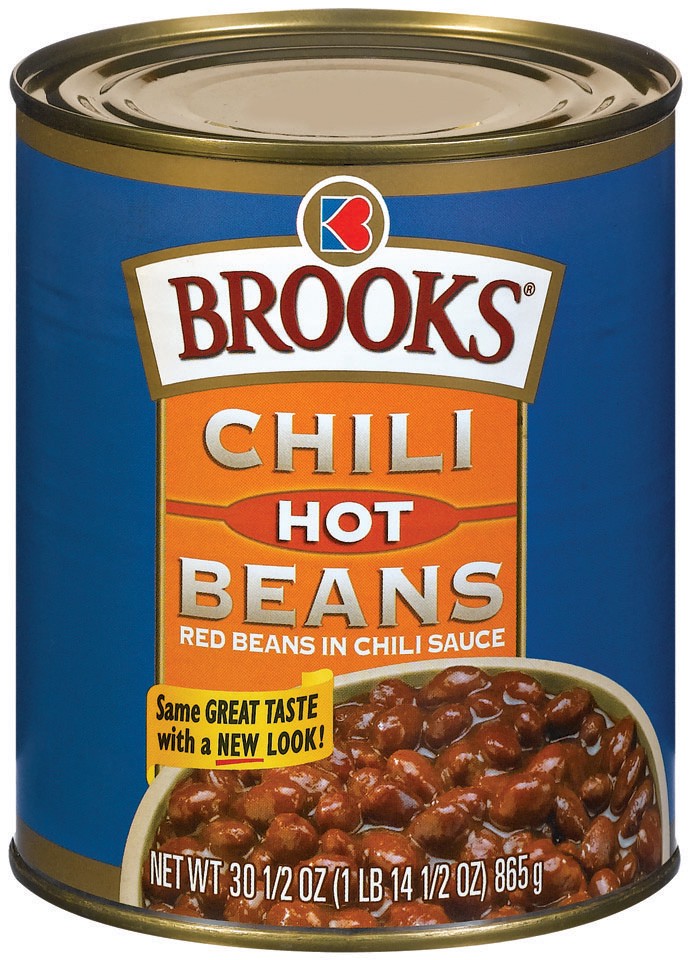 slide 1 of 4, Brooks Hot Beans In Chili Sauce Chili, 30 oz