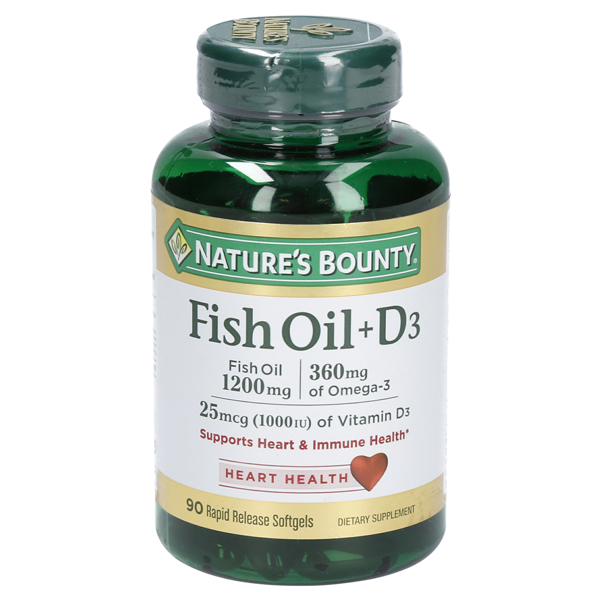 slide 1 of 13, Nature's Bounty Pharmaceutical Grade Fish Oil + D3, 90 ct