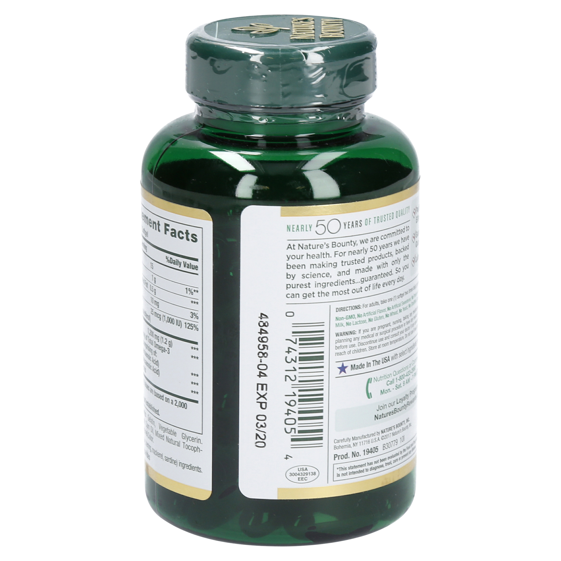 slide 9 of 13, Nature's Bounty Pharmaceutical Grade Fish Oil + D3, 90 ct