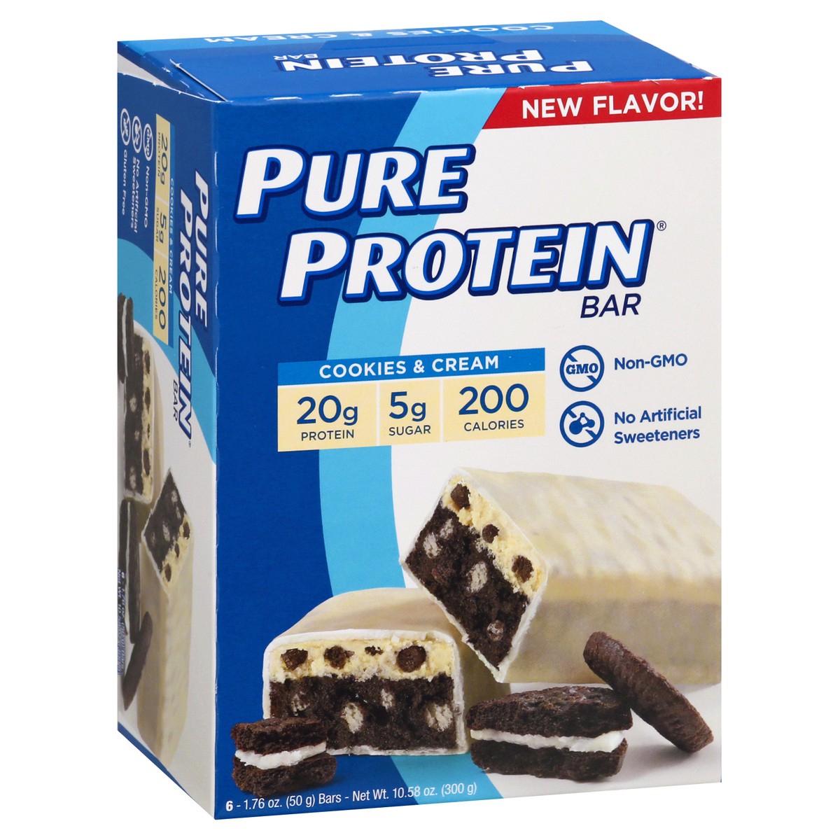 slide 9 of 10, Pure Protein Bars, Cookies n Cream, 20 g, 2.75 oz, 6 ct, 6 ct