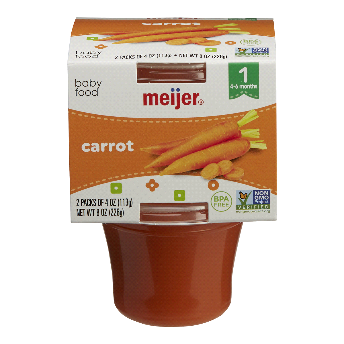 slide 1 of 5, Meijer Baby Food Carrot of, 2 ct, 4 oz