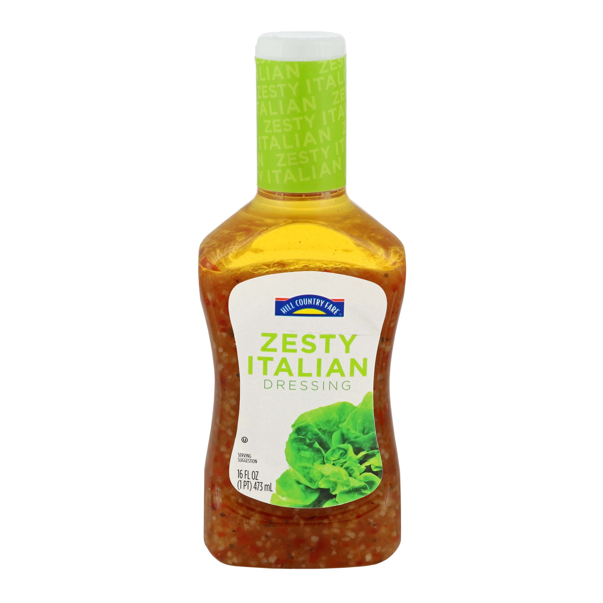 slide 1 of 1, Hill Country Fare Zesty Italian Salad Dressing, 16 oz