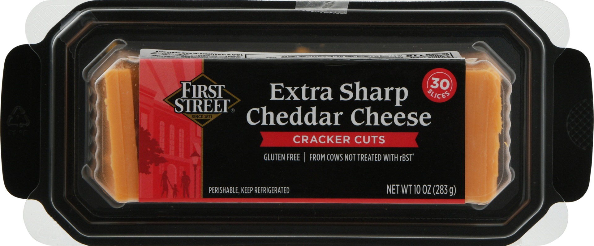 slide 1 of 1, First Street Extra Sharp Cheddar Cracker Cut, 10 oz