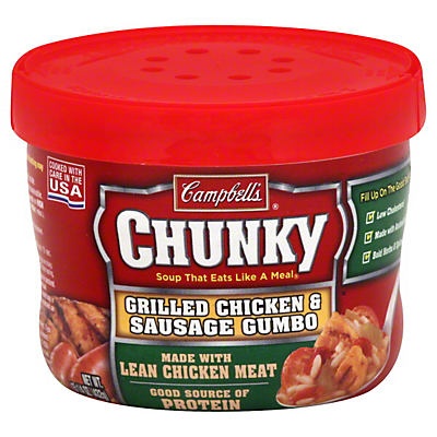 slide 1 of 1, Campbell's Chunky Soup Grilled Chicken & Sausage Gumbo, 15.25 oz