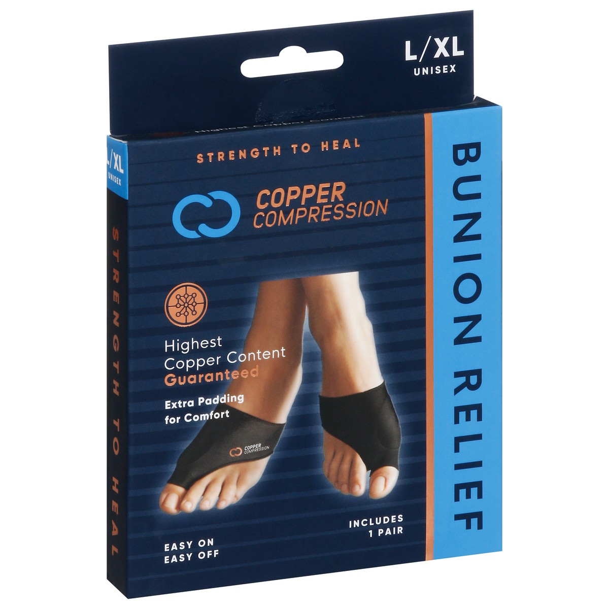 slide 10 of 12, Copper Compression Unisex Bunion Relief Large/Extra Large 1 ea, 1 ct