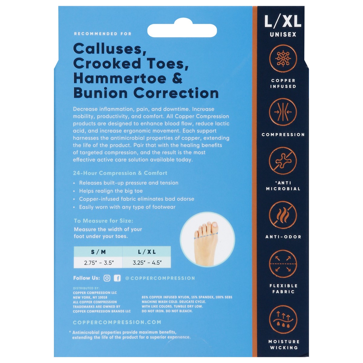 slide 5 of 12, Copper Compression Unisex Bunion Relief Large/Extra Large 1 ea, 1 ct